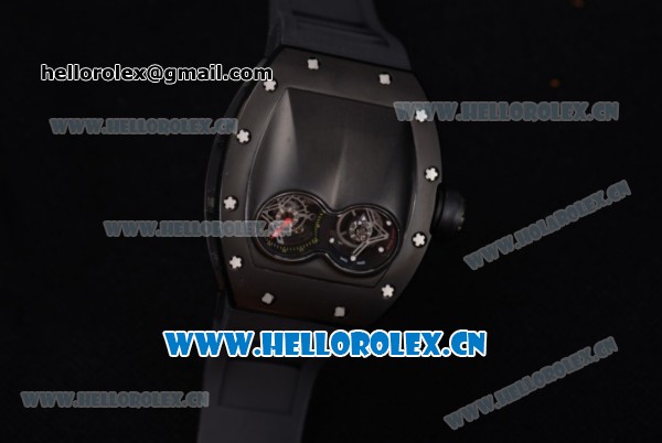Richard Mille RM053 Miyota 9015 Automatic PVD Case with Skeleton Dial and Black Rubber Strap - Click Image to Close